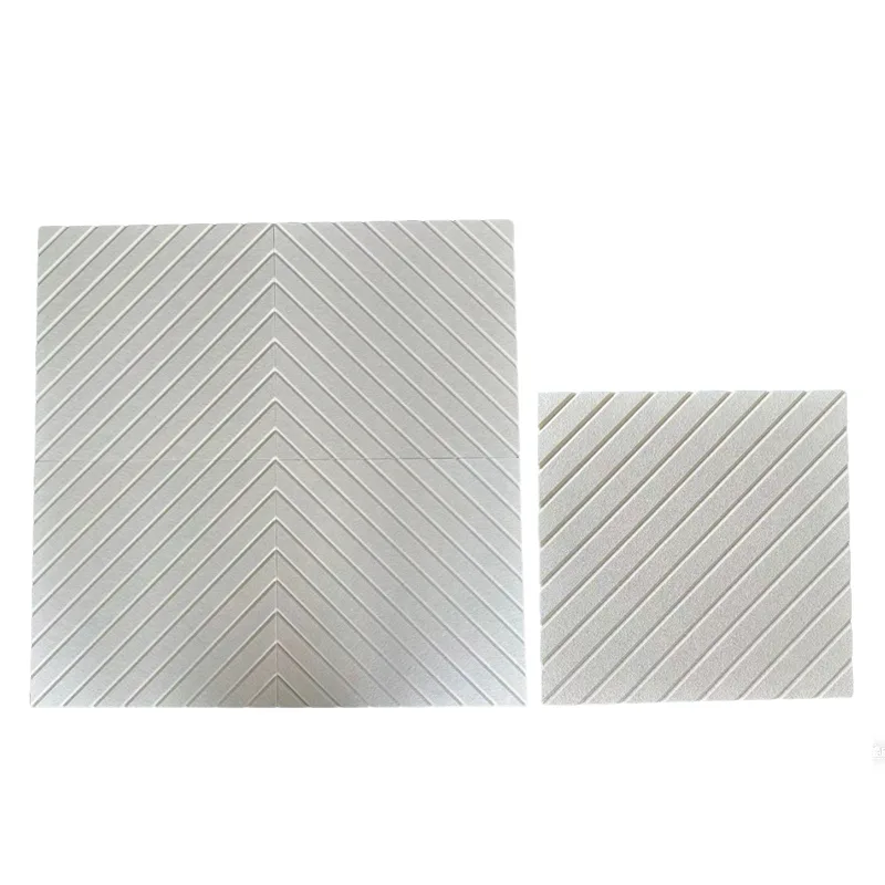 Бежевый V-каналы PET киізден жасалған акустикалық панель