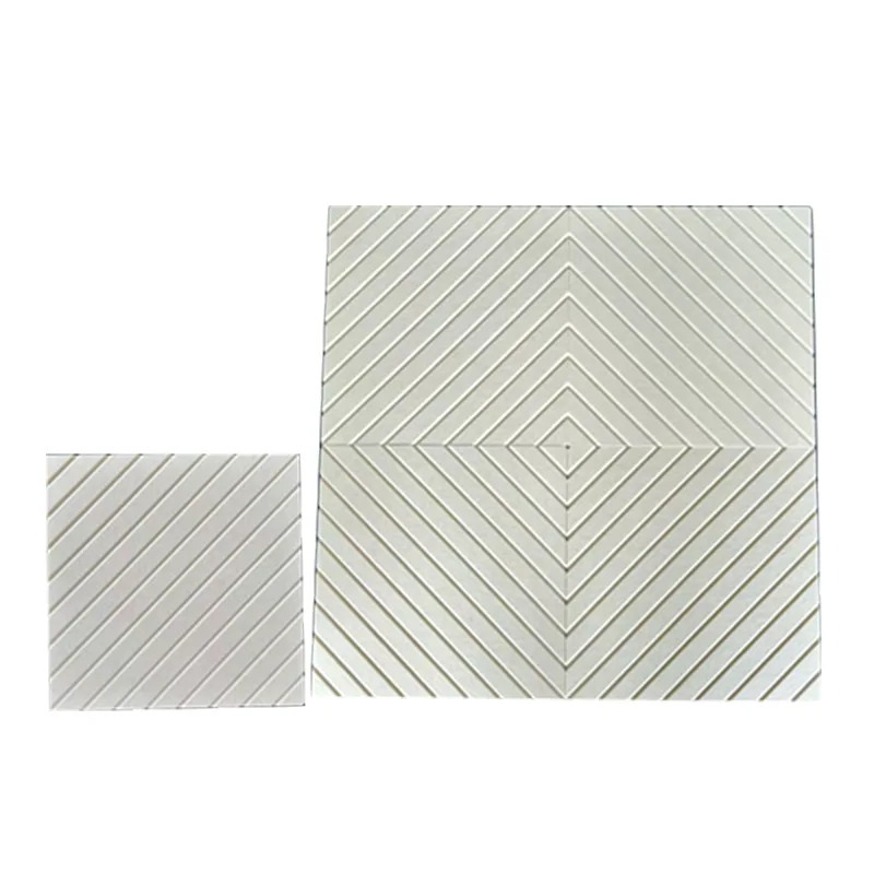 Бежевый V-кесілген ПЭТ киізден жасалған акустикалық панель